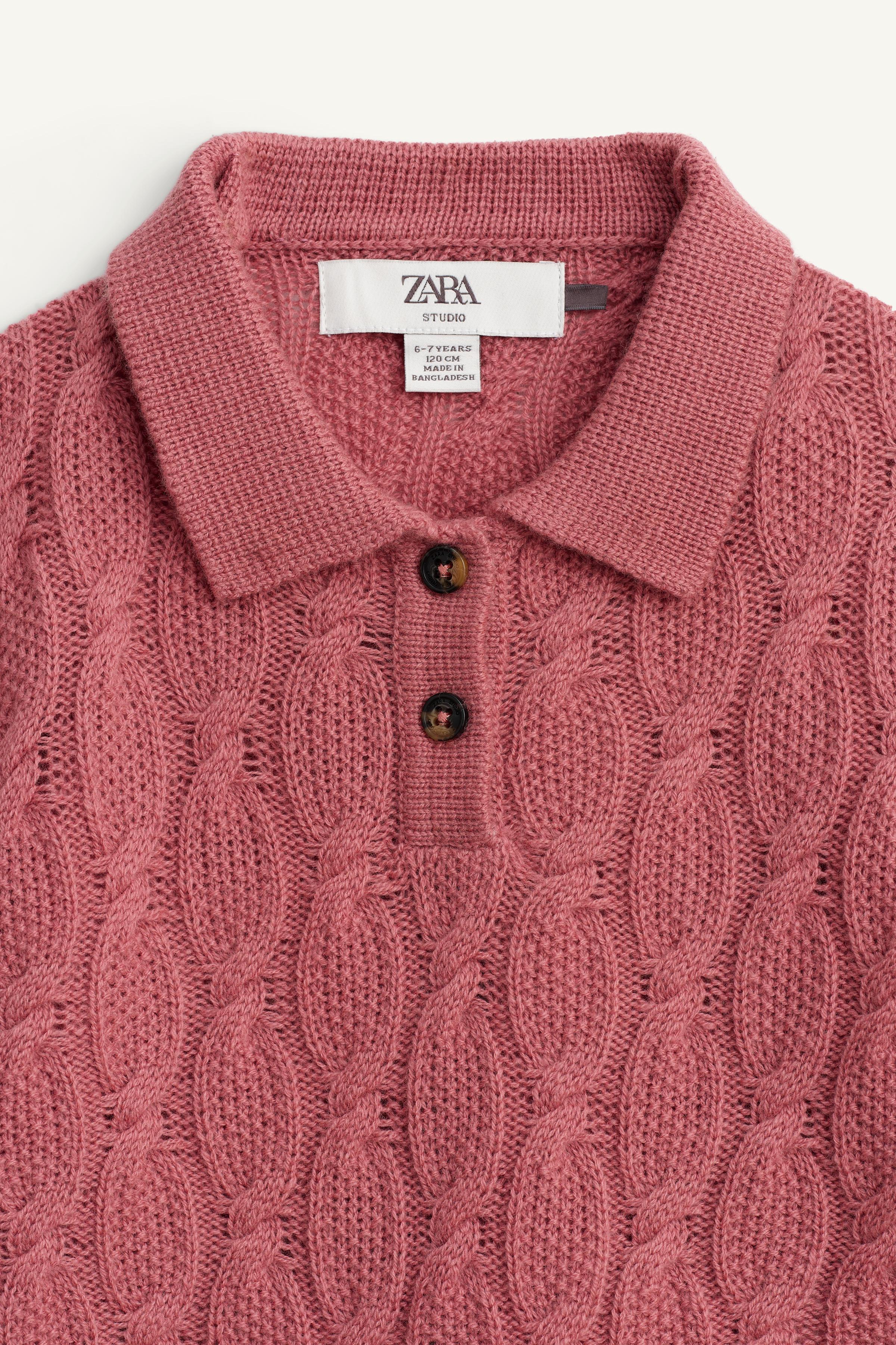 LIMITED EDITION CABLE KNIT 100% WOOL POLO SHIRT